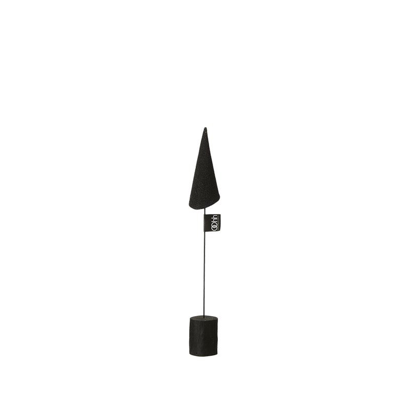 L�bech Living Sanded Cone om Wood Base Black h�jde 32 cm - Fransenhome