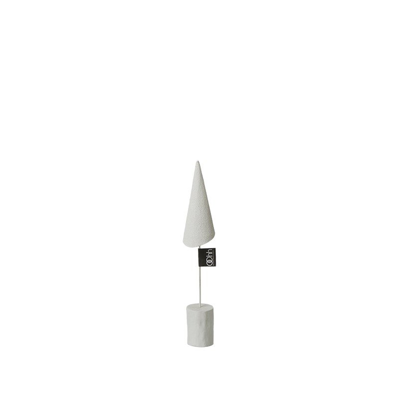L�bech Living Sanded Cone om Wood Base White h�jde 25 cm - Fransenhome