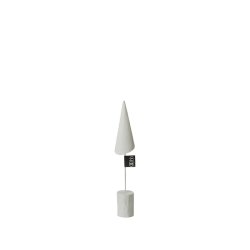 L�bech Living Sanded Cone om Wood Base White h�jde 25 cm - Fransenhome