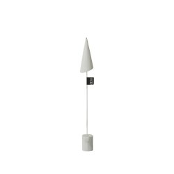 L�bech Living Sanded Cone om Wood Base White h�jde 37 cm - Fransenhome