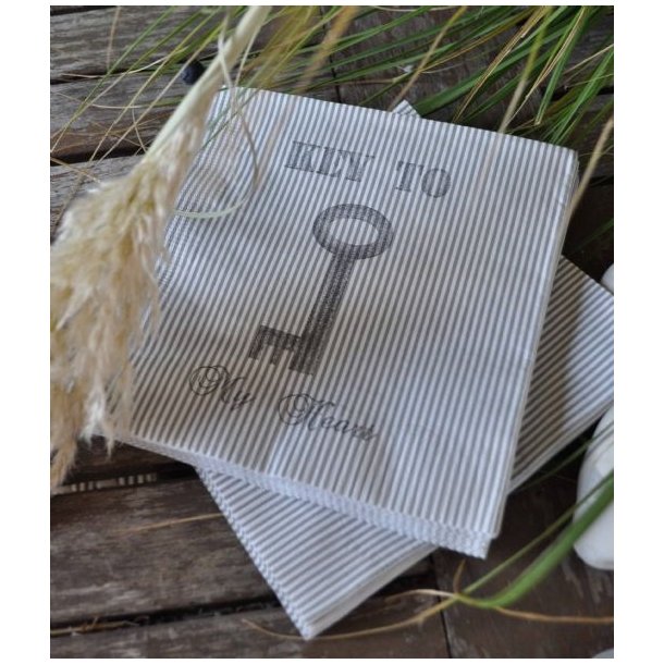 Servietter Key to my heart - Tinashjem
