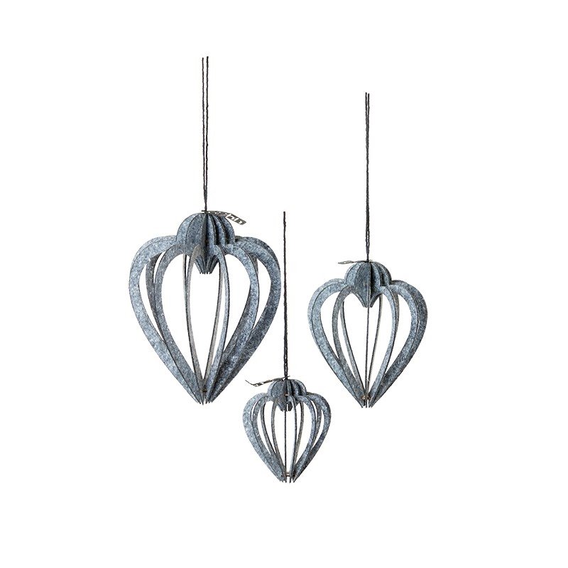 L�bech Living Heart Shaped Silhouettes s�t af 3 White - Fransenhome