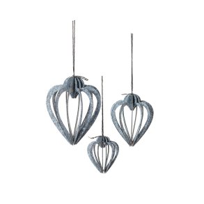 L�bech Living Heart Shaped Silhouettes s�t af 3 White - Fransenhome