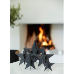 L�bech Living Standing Felt Star 3 stk. black