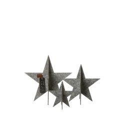 L�bech Living Standing Felt Star 3 stk. grey popul�r produkt - Fransenhome