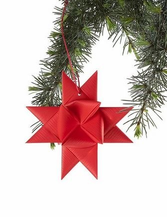 Stjernestunder stjerne Klassisk Jul r�d 10,5 x 10,5 cm h�ngende p� gren - Fransenhome