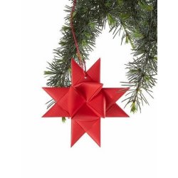 Stjernestunder stjerne Klassisk Jul r�d 10,5 x 10,5 cm h�ngende p� gren - Fransenhome