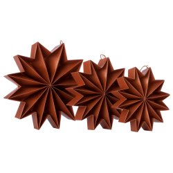 Stjernestunder Pleats stjerner kobber 3 st�rrelser - Fransenhome