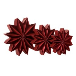 Stjernestunder Pleats stjerner m�rker�d 3 st�rrelser - Fransenhome