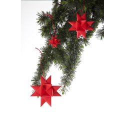 Stjernestunder stjerne Klassisk Jul r�d 10,5 x 10,5 cm 3 stk. h�ngende p� gren - Fransenhome