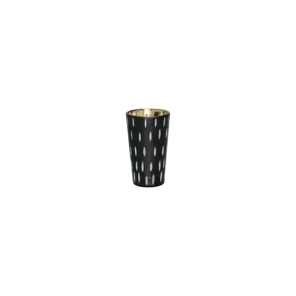 Fyrfadsstage Tealight black with cutting 12 cm fra GreenGate - Tinashjem