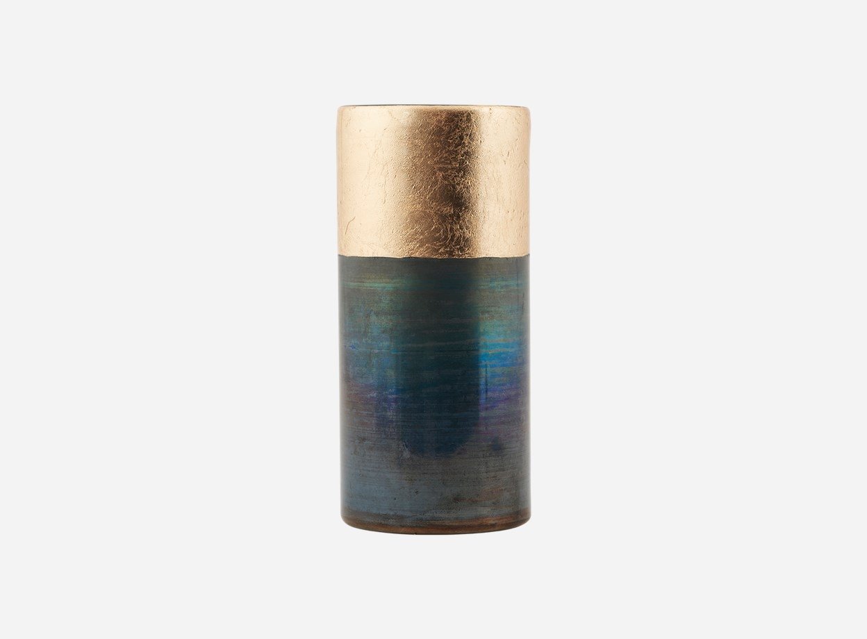 House Doctor vase Lost bl�metallic/guld h�jde 18 cm - Fransenhome