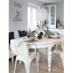 Jeanne d�Arc Living Vidunderlig Julestemning d�kket hvidt bord - Tinashjem