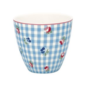 Viola check pale blue latte cup Fra GreenGate - Tinashjem