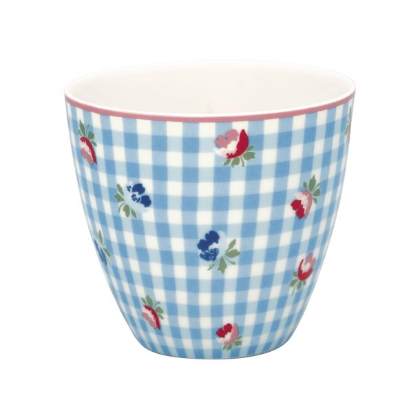 Viola check pale blue latte cup Fra GreenGate - Tinashjem