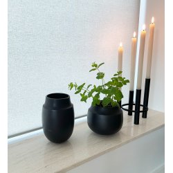 L�bech Living lysestage Vienna til 4 lys i vindue med to vaser - Fransenhome