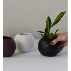 L�bech Living Water Flow vase sort small med blomst - Fransenhome