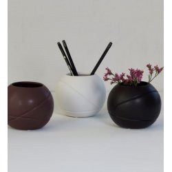 L�bech Living Water Flow vase sort small med hvid vase - Fransenhome
