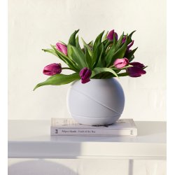 L�bech Living Water Flow vase hvid large med blomster - Fransenhome