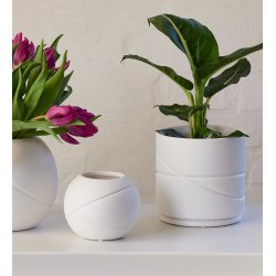 L�bech Living Water Flow vase hvid small med blomster - Fransenhome