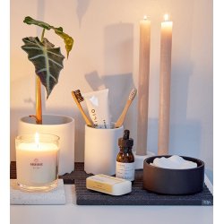 L�bech Living Wave bakke hvid mix mat 14 cm med lys - Frnsenhome