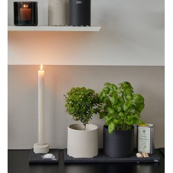 L�bech Living Wave stack sk�l sort mat p� bord med plante - Fransenhome