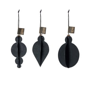 L�bech Living xmas Felt ornaments 3 stk. sort - Fransenhome
