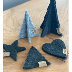 L�bech Living juletr� - Xmas tree - gr� h�jde 18 cm med hjerte, stjerne og andet juletr� - Fransenhome