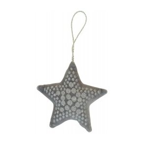 Stjerne Xmas velvet Star s�lv fra GreenGate - Tinashjem