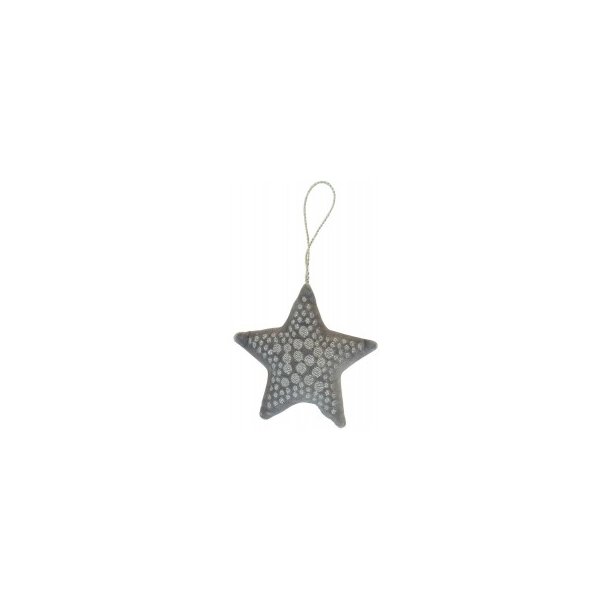 Stjerne Xmas velvet Star s�lv fra GreenGate - Tinashjem