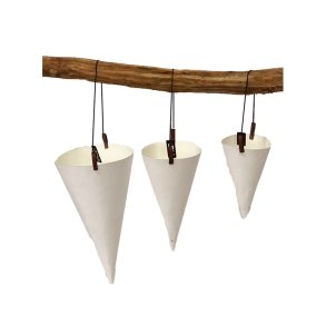 L�bech Living kr�mmerhuse i papir 3 stk. hvid tre p� gren - Fansenhome