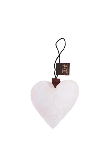 L�bech Living Heart Ornament padded xmas hvid - Fransenhome