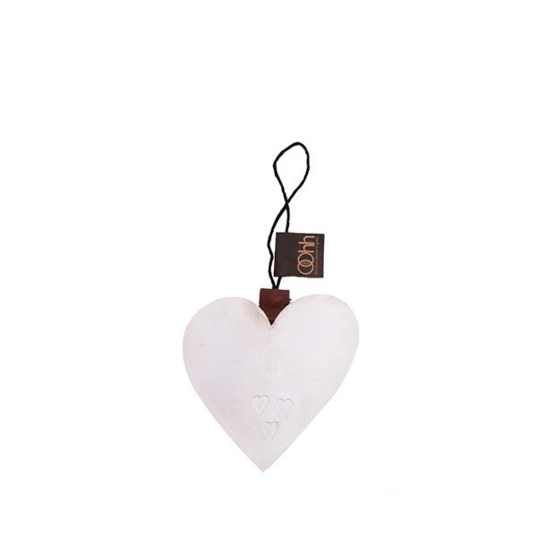 L�bech Living Heart Ornament padded xmas hvid - Tinashjem