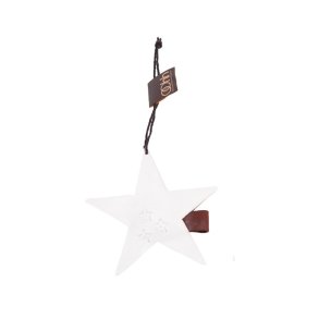 L�bech Living Star Ornament padded xmas hvid til oph�ng - Fransenhome