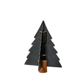 L�bech Living Xmas paper tree on woodenbase sort 20 cm - Fransenhome