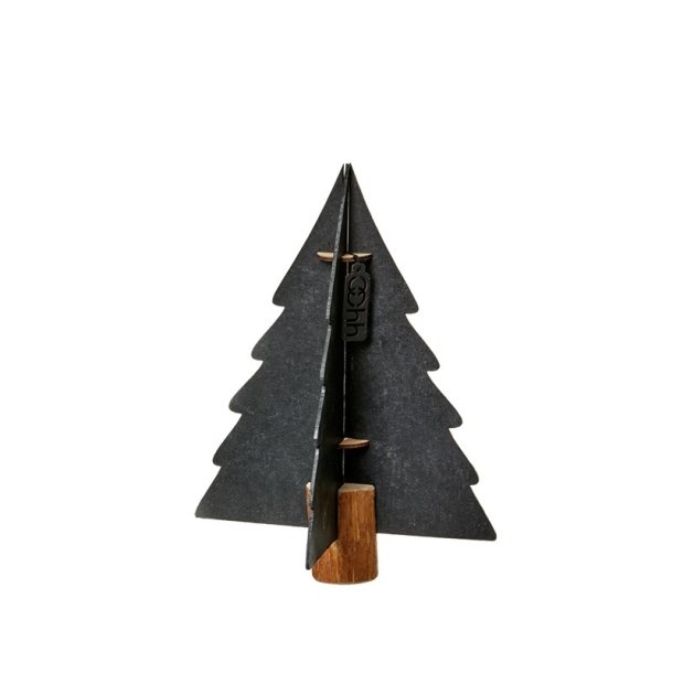 L�bech Living Xmas paper tree on woodenbase sort 20 cm - Tinashjem