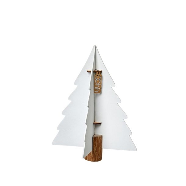 L�bech Living Xmas paper tree on woodenbase hvid 20 cm - Tinashjem
