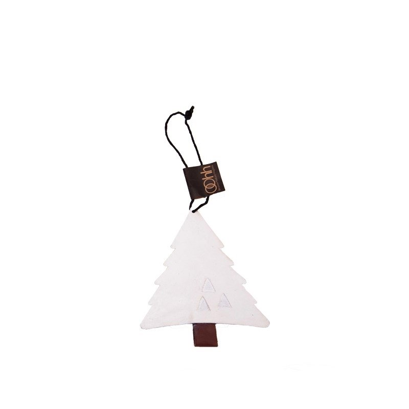 L�bech Living Tree Ornament padded xmas hvid - Fransenhome