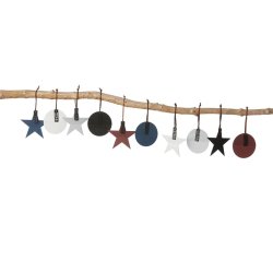 L�bech Living Star Ornament Half Sanded Grey mange varianter p� gren - Fransenhome