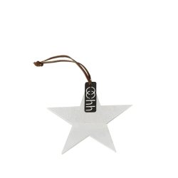 L�bech Living Star Ornament Half Sanded White til oph�ng - Fransenhome