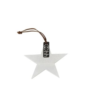 L�bech Living Star Ornament Half Sanded White til oph�ng - Fransenhome