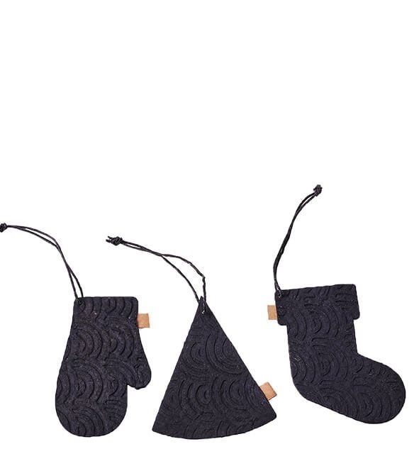 L�bech Living xmas ornaments 12 stk. i boks sort tre forskellige - Fransenhome