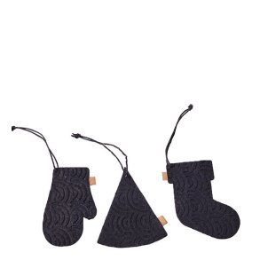 L�bech Living xmas ornaments 12 stk. i boks sort tre forskellige - Fransenhome