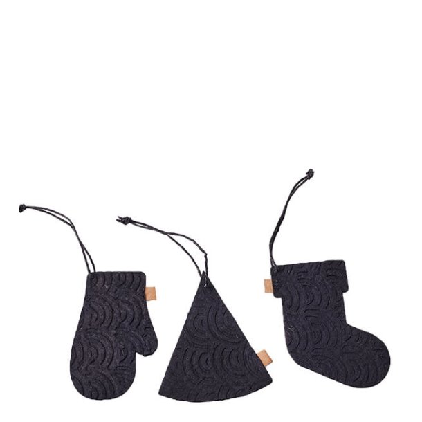 L�bech Living xmas ornaments 12 stk. i boks sort - Tinashjem