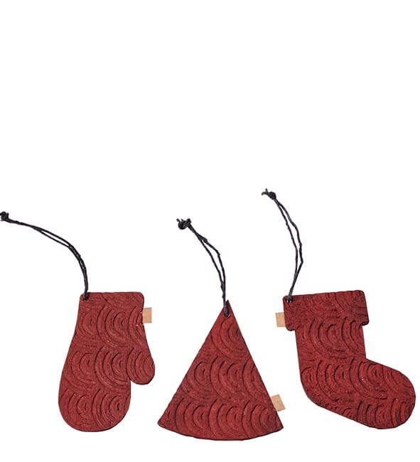 L�bech Living xmas ornaments 12 stk. i boks r�d 3 forskellige - Fransenhome