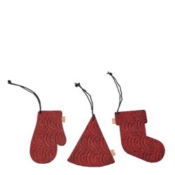 L�bech Living xmas ornaments 12 stk. i boks r�d 3 forskellige - Fransenhome