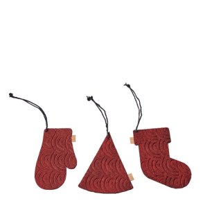 L�bech Living xmas ornaments 12 stk. i boks r�d 3 forskellige - Fransenhome