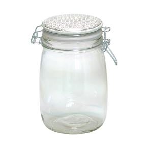 Bianca warm grey glas krukke med l�g fra GreenGate - Tinashjem
