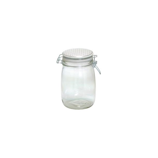 Bianca warm grey glas krukke med l�g fra GreenGate - Tinashjem